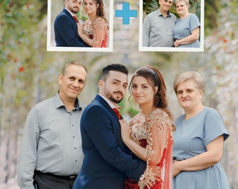 Add Person to Photo: Photo Merge, Family Portrait (Digital File)