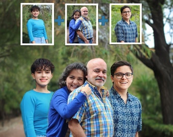 Custom Family Photo Merge: Add Loved One Portrait (Digital File)