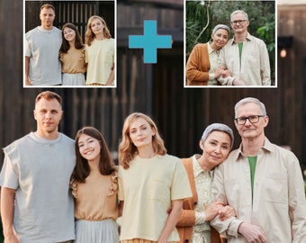 Custom Family Portrait: Add Loved One to Photo, Combine Photos (Digital File)