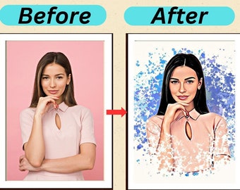 Custom Cartoon Portrait From Photo: Unique Social Media Avatar (Digital Download)