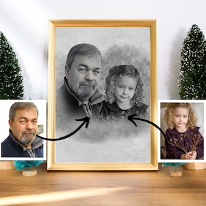 Add Deceased Love One To Photo, Loss Of Father Gift For Son, Memorial Gift For Dad Mom, Add Passed Away Person To Picture, Christmas Gift
