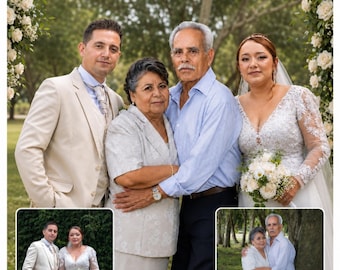 Add Deceased Loved One To Wedding Photo, Custom Memorial Wedding Photo Merge, Realistic Photo Merge, Wedding Photo Editing Service