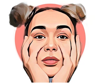 Custom Cartoon Portrait from Photo: Fun Digital Avatar (24 Hour Delivery)