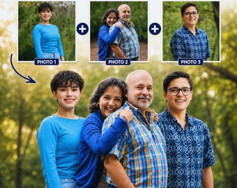 Custom Family Photo Merge: Add Loved One Portrait (Digital File)