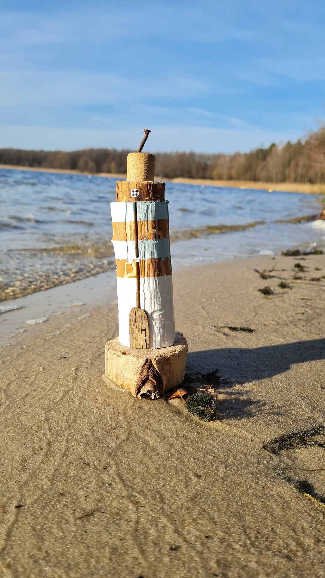Wood Lighthouse, Seaside Living Room Decoration, Driftwood Art, Coastal ...