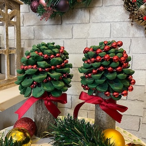 Natural Pinecone Mini Christmas Tree, Colored Pinecone Centerpiece, Christmas Pinecone Ornaments