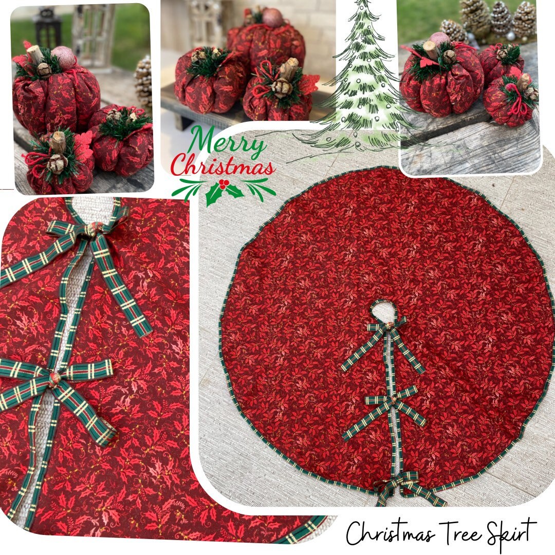 Burgundy Christmas Tree Skirt 