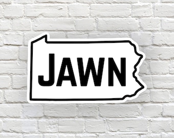 PA Jawn Sticker (White Kiss-cut) | Bubble-free application