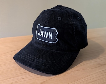 PA Jawn Corduroy Cap - Black (Black/White)