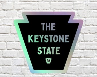 Keystone State Holographic Sticker (Kiss-cut) | Bubble-free application