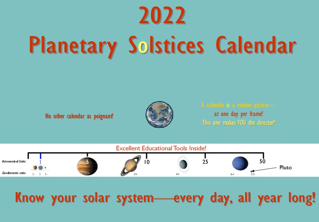 2022 Calendar With Planetary And Lunar Phases 12 Months 365 Etsy