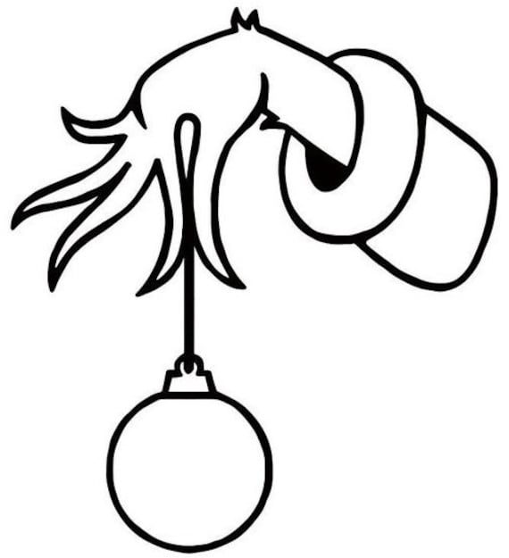 Grinch Hand Ornament Etsy