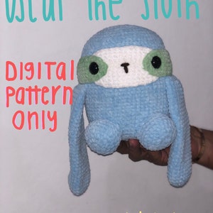 Oscar the sloth crochet pattern by knitted critters, amigurumi PDFpattern