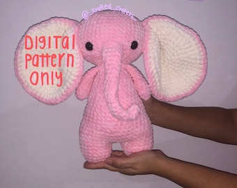 Megan de olifant haakpatroon van gebreide beestjes, amigurumi patroon pdf