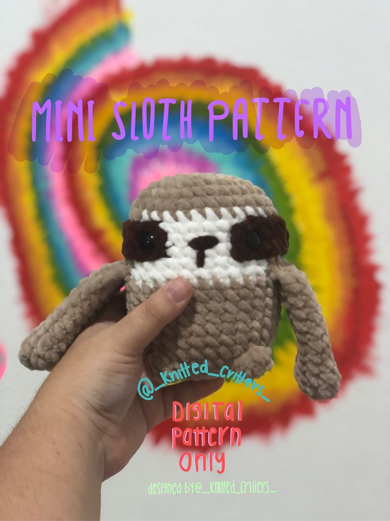 Pocket Pal Sloth PDF PATTERN - Etsy