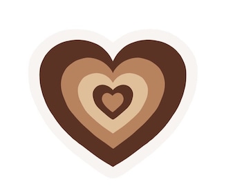 Cute Linen Brown Heart Sticker