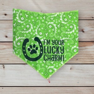 Patrick's Day Hundehalstuch | Ich bin Dein Glücksbringer | Lustiges Hundehalstuch | Niedliches Hundehalstuch | Irisches Hundehalstuch | St. Pattys Day Bandana