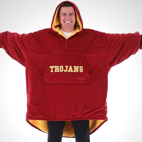 Trojans Blanket Hoodie, shops Oversized Sherpa Blanket Sweatshirt, Wearable Blanket Hoodie, Wearable Hoodie Blanket, Unisex Blanket Hoodie