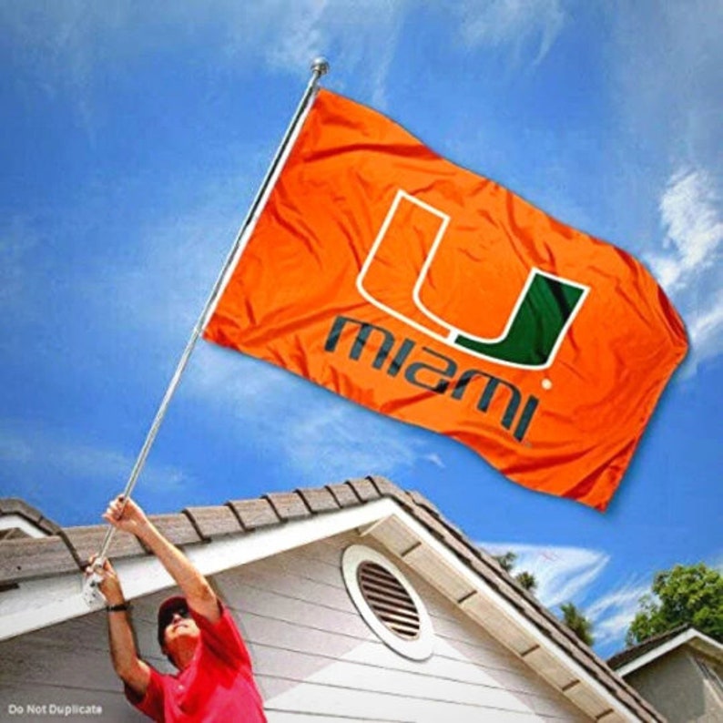 Miami Hurricanes Flag Football 3x5 Flag Hurricanes American Etsy
