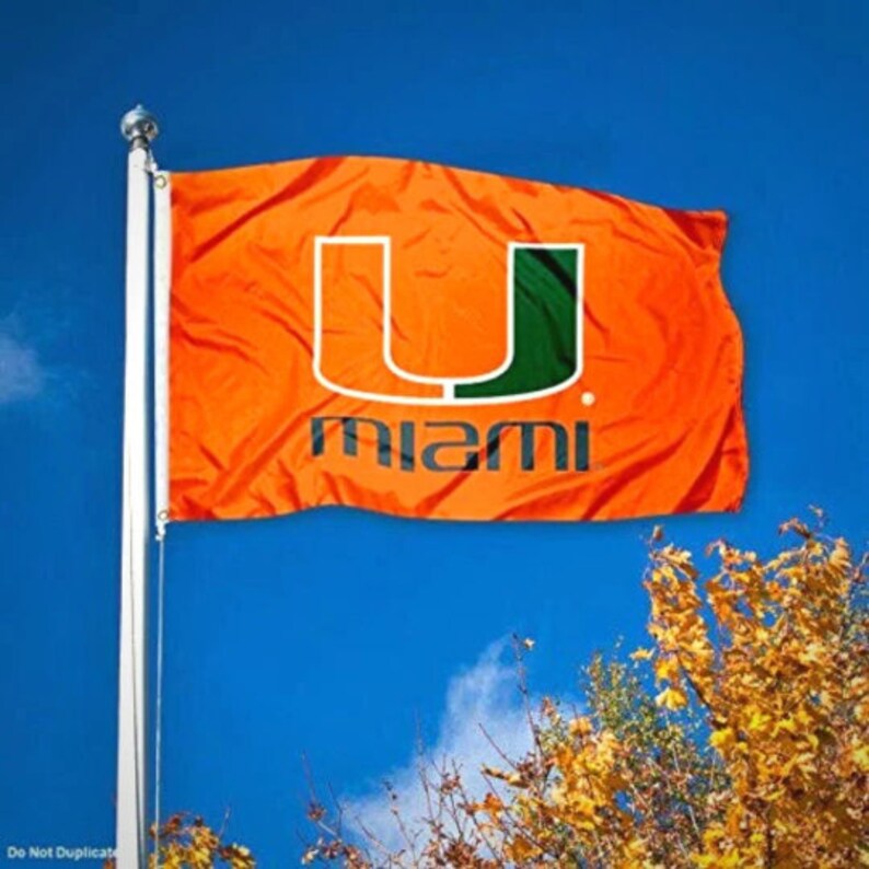 Miami Hurricanes Flag Football 3x5 Flag Hurricanes American Etsy