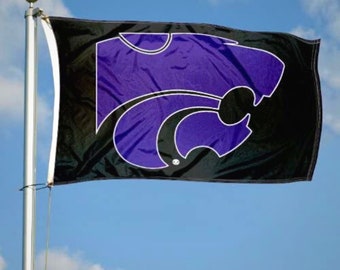 thumbnail image 2 of Kansas State Wildcats Flag 3x5 Ft – Nylon – Purple – College Flags And Banners Co. 2 of 6