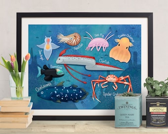 Creatures of the Deep Art Print