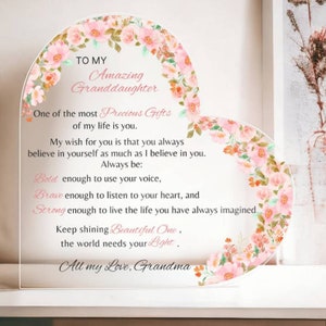 To my Amazing Granddaughter gift from Grandma , Keepsake Plaque, Granddaughter and Grandma Forever Linked