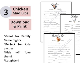 Chicken Mad Libs, Kids Party Game (Printable PDF)