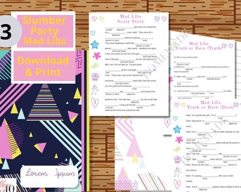 Kids Mad Libs | Slumber Party Game, Printable Activity (PDF Download)