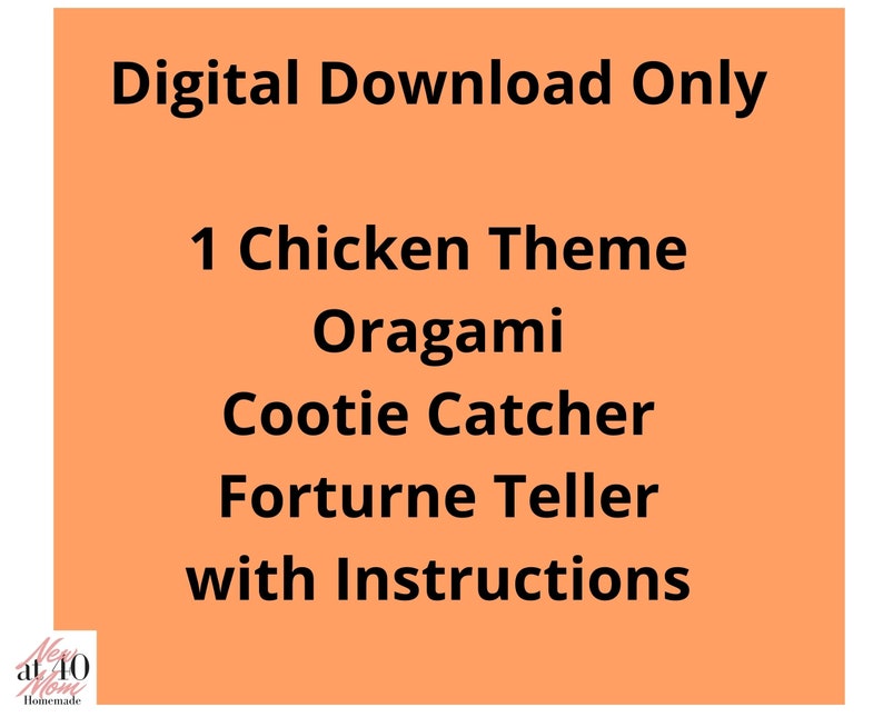 Chickens cootie catcher game fortune teller game party game. image 3