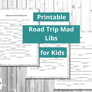 Mad Libs Printable Road Trip Game for Kids, Fun Fill in the Blank Game ...
