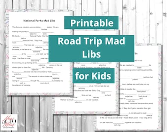 Road Trip Mad Libs Game, Kids Travel Activity (Printable PDF)