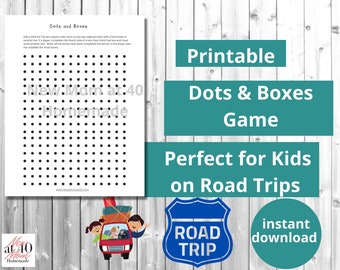 Printable Dots and Boxes Game: Kids Road Trip Boredom Buster (PDF)