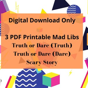 Mad Libs for Kids Printable Sleepover Game Party Game Kids Game Instant Download Party Activity ...