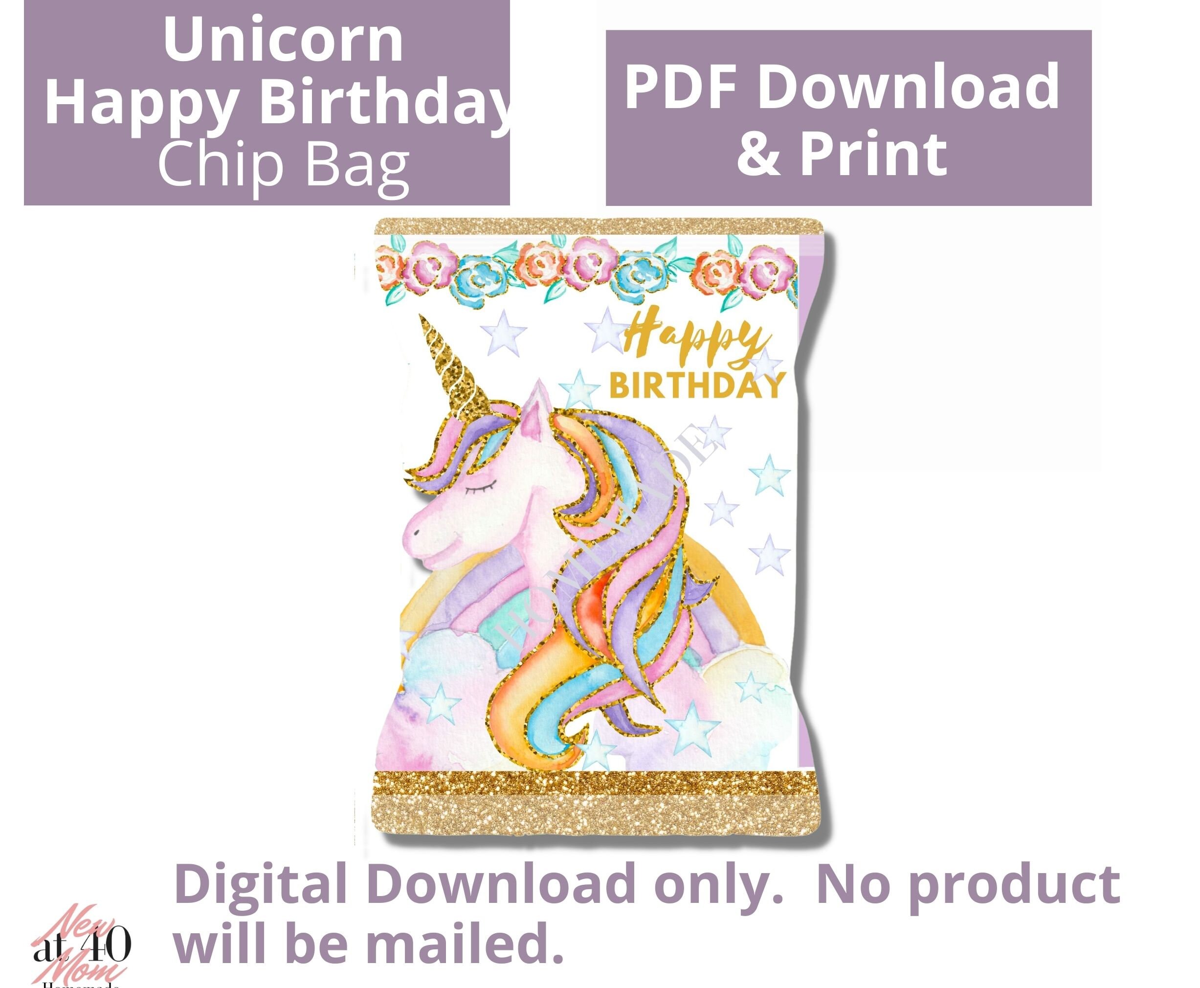 Party Unicorn Chip Bag - My Scrap Chick