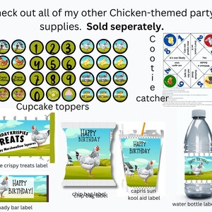 Printable Chicken Farm Animal Birthday Banner Bunting. Instant image 5