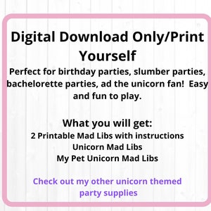 Mad Libs for Kids Printable Sleepover Game Party Game Kids Game Instant Download Party Activity ...