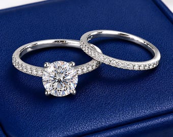 Certified 1 Carat Moissanite Solitaire Ring: Sterling Silver Engagement, Wedding, Promise