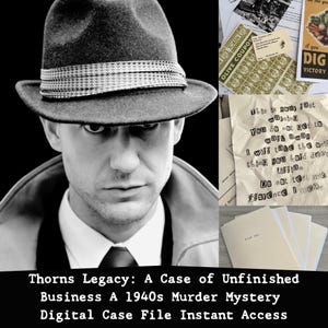 Print and Play Murder Mystery Thorn&#39;s Legacy A Case of Unfinished Business Digital Download Instant Access