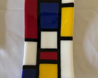 Mondrian Style Fused Glass Spoonrest