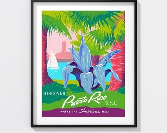 Tropical Serenade - Vintage-Style Puerto Rico Travel Poster