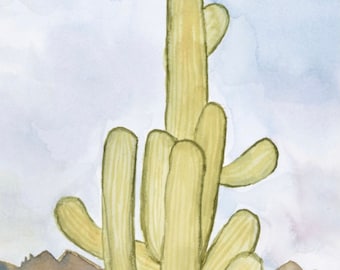 Watercolor Print: Saguaro