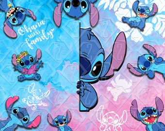 Stitch Tumbler Sublimation PNG (Straight)