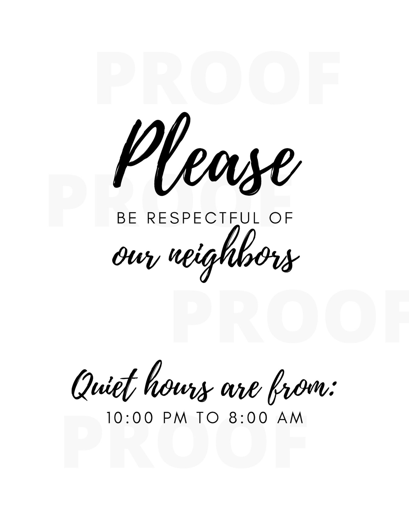 Airbnb Quiet Hours Sign Etsy