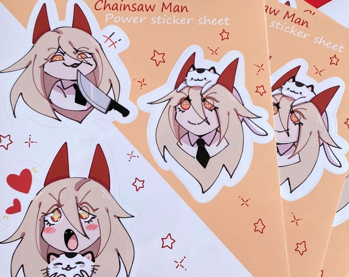 Chainsaw Man Power Sticker Sheet Etsy Ireland
