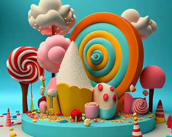 Candy Land Printable Art 3 SETS DOWNLOADABLE Ready to Print - Etsy