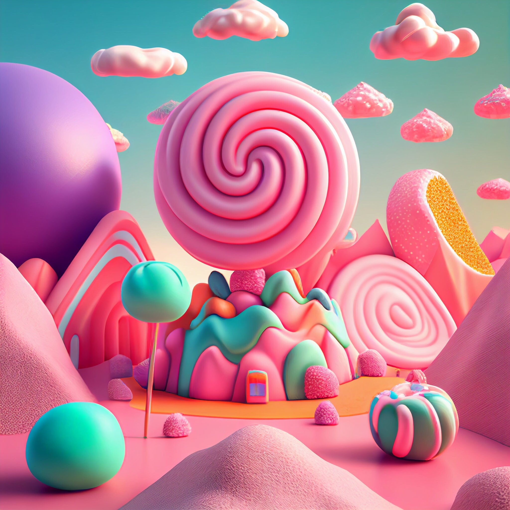 Candy themed Land Printable Art 3 SETS DOWNLOADABLE, ready to print file