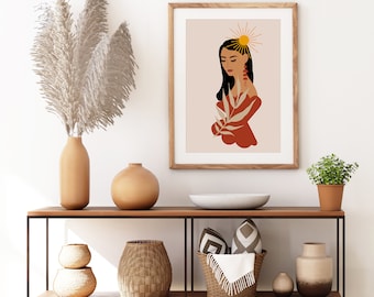 Beautiful Boho Check, Boho Art, Modern Geometric, Ready to Print Wall Art  1PC, LivingRm/BedRm/Office Decor, Digital DOWNLOAD Print PNG file