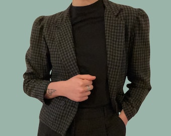 Cropped Dark Academia Vintage Blazer