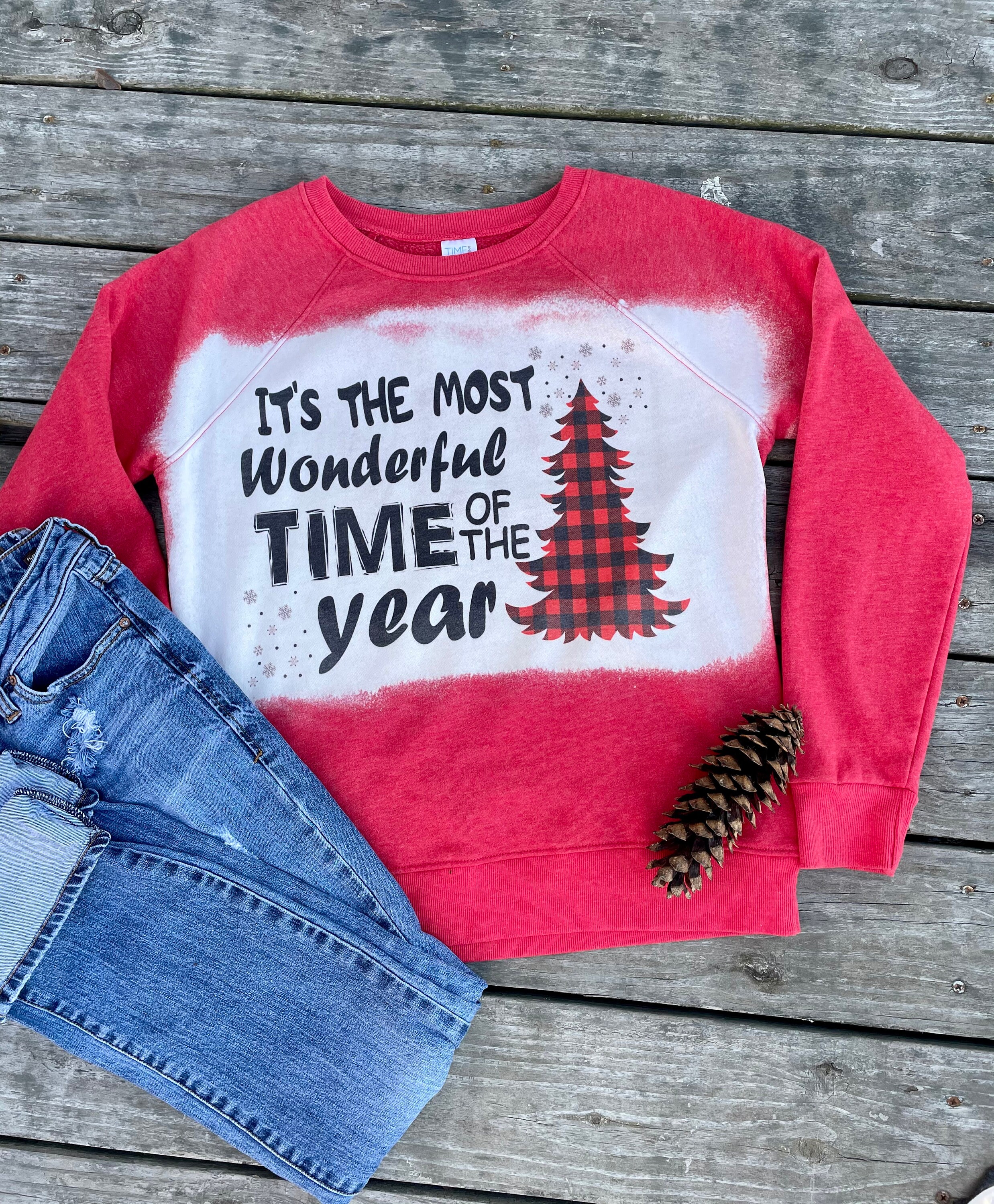 bleached christmas sweatshirt